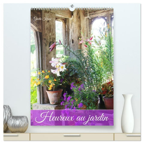 Heureux au jardin  (Calendrier mural 2026 DIN A2 horizontal) calendrier de bureau