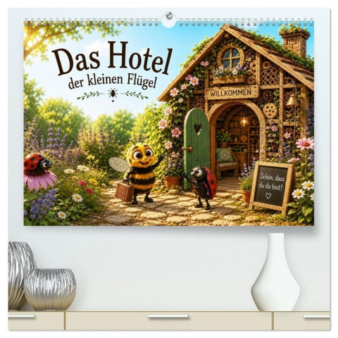 Das Hotel der kleinen Flügel (hochwertiger Premium Wandkalender 2027 DIN A2 quer), Kunstdruck in Hochglanz