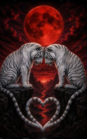 When Two Ivory Hearts Touch Beneath the Blood Moon