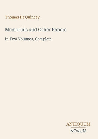 Memorials and Other Papers
