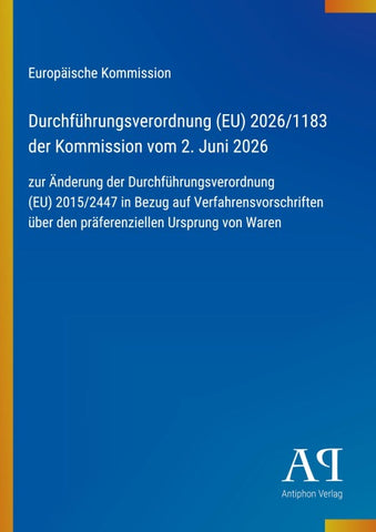 Durchführungsverordnung (EU) 2026/1183 der Kommission vom 2. Juni 2026