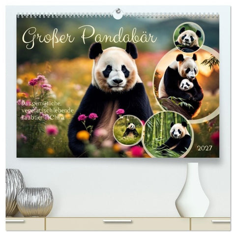 Großer Pandabär (hochwertiger Premium Wandkalender 2027 DIN A2 quer), Kunstdruck in Hochglanz