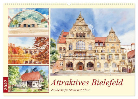 Attraktives Bielefeld (Wandkalender 2027 DIN A2 quer), CALVENDO Monatskalender