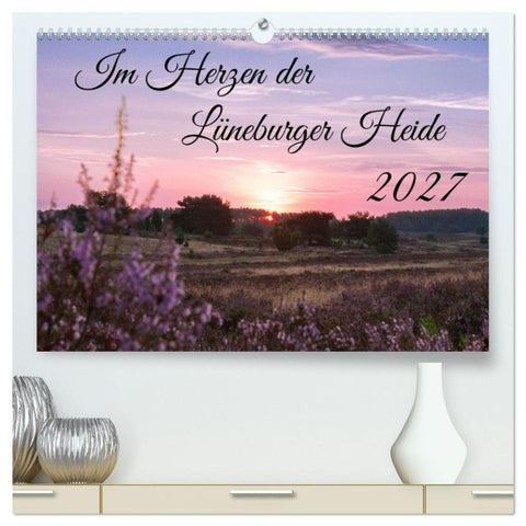 Im Herzen der Lüneburger Heide (hochwertiger Premium Wandkalender 2027 DIN A2 quer), Kunstdruck in Hochglanz