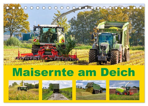 Maisernte am Deich (Tischkalender 2027 DIN A5 quer), CALVENDO Monatskalender
