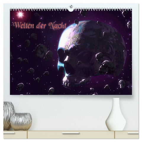 Welten der Nacht - Gothic und Dark Art (hochwertiger Premium Wandkalender 2026 DIN A2 quer), Kunstdruck in Hochglanz