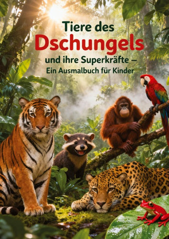 Das große Ausmal- & Lernbuch: Tiere des Dschungels und ihre Superkräfte