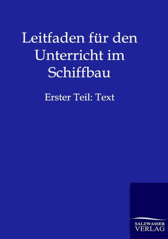 Leitfaden für den Unterricht im Schiffbau