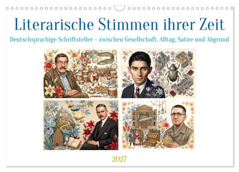Literarische Stimmen ihrer Zeit (Wandkalender 2027 DIN A3 quer), CALVENDO Monatskalender