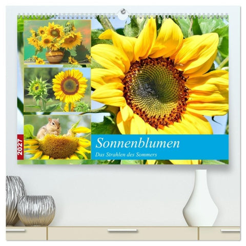 Sonnenblumen. Das Strahlen des Sommers (hochwertiger Premium Wandkalender 2027 DIN A2 quer), Kunstdruck in Hochglanz