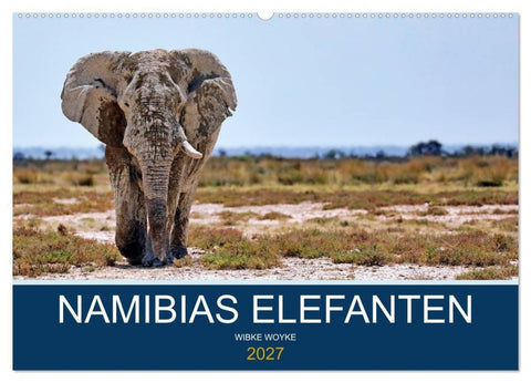 Namibias Elefanten (Wandkalender 2027 DIN A2 quer), CALVENDO Monatskalender