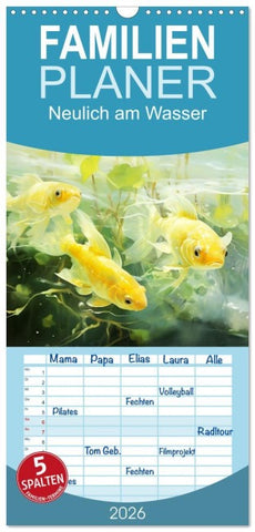 Familienplaner 2026 - Neulich am Wasser mit 5 Spalten (Wandkalender, 21 x 45 cm) CALVENDO