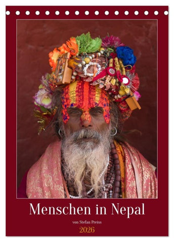Menschen in Nepal (Tischkalender 2026 DIN A5 hoch), CALVENDO Monatskalender