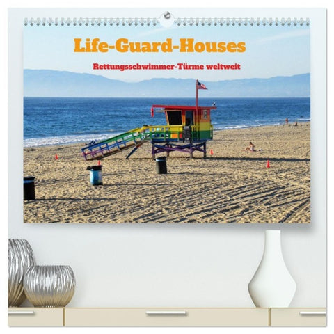 Life-Guard-Houses (hochwertiger Premium Wandkalender 2027 DIN A2 quer), Kunstdruck in Hochglanz
