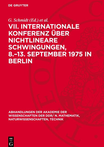 VII. Internationale Konferenz über Nichtlineare Schwingungen, 8.–13. September 1975 in Berlin