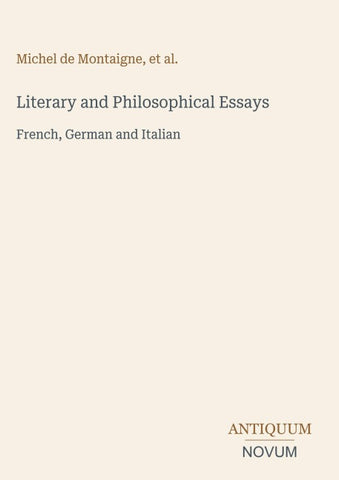 Literary and Philosophical Essays