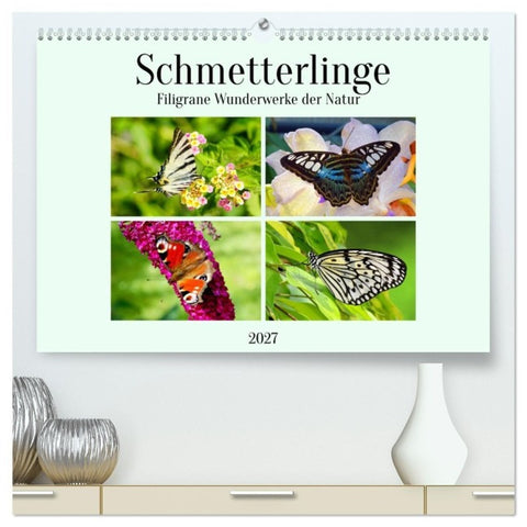 Schmetterlinge - Filigrane Wunderwerke der Natur (hochwertiger Premium Wandkalender 2027 DIN A2 quer), Kunstdruck in Hochglanz