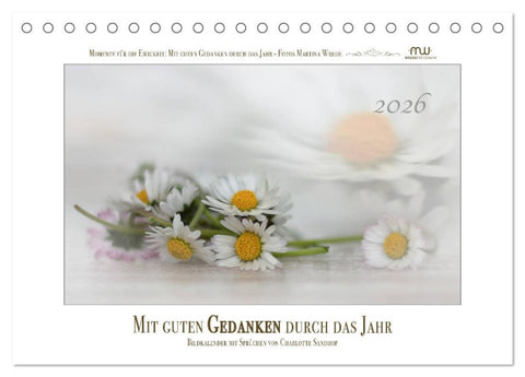 Mit guten Gedanken durch das Jahr (Tischkalender 2026 DIN A5 quer), CALVENDO Monatskalender