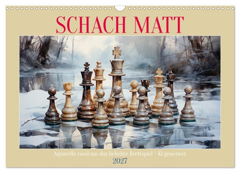 Schach Matt (Wandkalender 2027 DIN A3 quer), CALVENDO Monatskalender