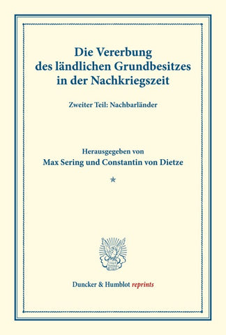 Die Vererbung des ländlichen Grundbesitzes in der Nachkriegszeit.