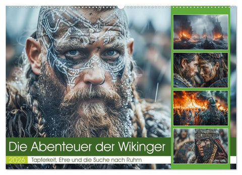 Die Abenteuer der Wikinger (Wandkalender 2026 DIN A2 quer), CALVENDO Monatskalender