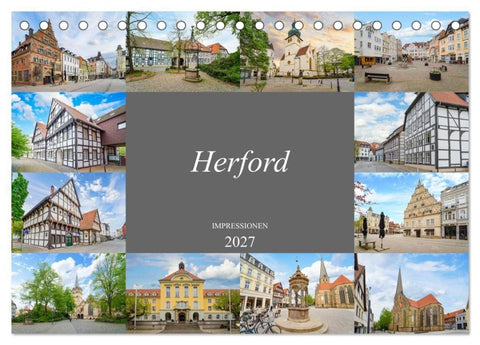Herford Impressionen (Tischkalender 2027 DIN A5 quer), CALVENDO Monatskalender