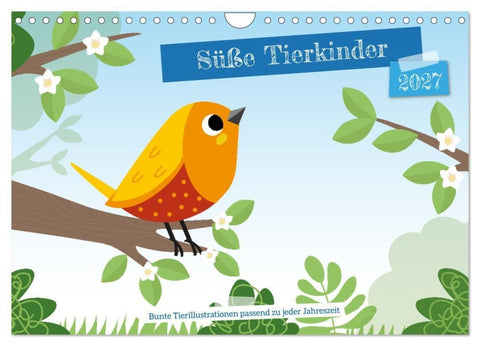 Süße Tierkinder (Wandkalender 2027 DIN A4 quer), CALVENDO Monatskalender