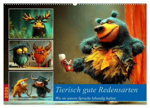 Tierisch gute Redensarten (Wandkalender 2026 DIN A2 quer), CALVENDO Monatskalender