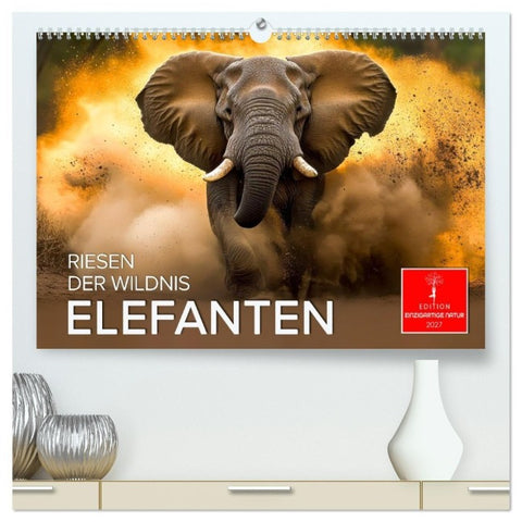 Elefanten - Riesen der Wildnis (hochwertiger Premium Wandkalender 2027 DIN A2 quer), Kunstdruck in Hochglanz