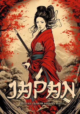 Japan Graustufen Malbuch für Erwachsene