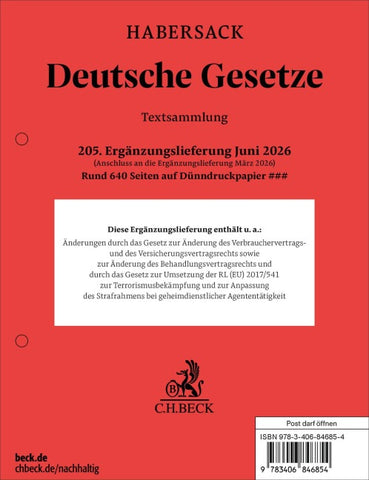 Deutsche Gesetze 205. Ergänzungslieferung