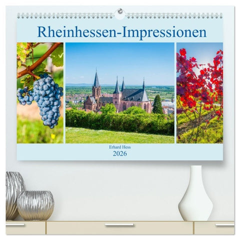 Rheinhessen-Impressionen (hochwertiger Premium Wandkalender 2026 DIN A2 quer), Kunstdruck in Hochglanz