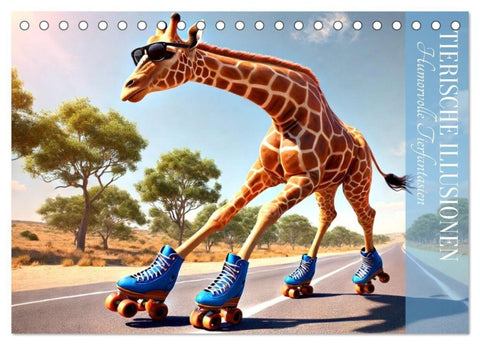 Tierische Illusionen - Humorvolle Tierfantasien (Tischkalender 2027 DIN A5 quer), CALVENDO Monatskalender
