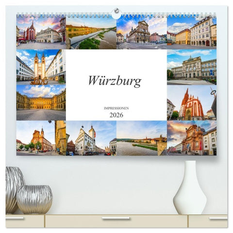 Würzburg Impressionen (hochwertiger Premium Wandkalender 2026 DIN A2 quer), Kunstdruck in Hochglanz