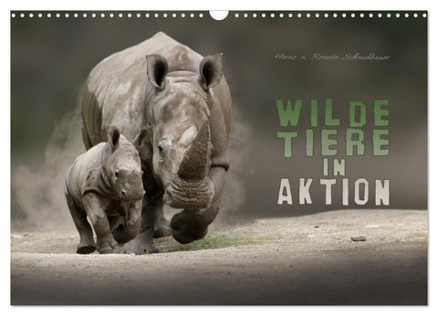 WILDE TIERE IN AKTION (Wandkalender 2027 DIN A3 quer), CALVENDO Monatskalender