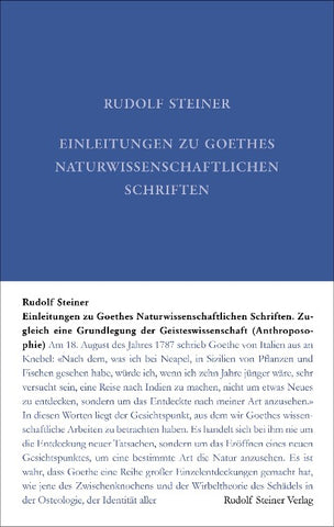 Einleitungen zu Goethes Naturwissenschaftlichen Schriften
