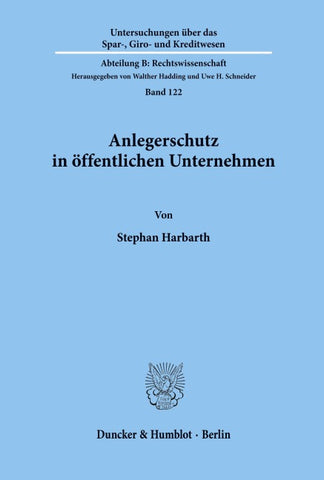 Anlegerschutz in öffentlichen Unternehmen.