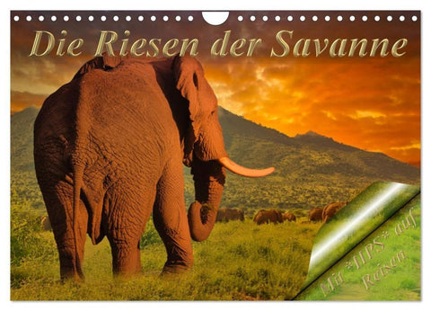 Die Riesen der Savanne (Wandkalender 2027 DIN A4 quer), CALVENDO Monatskalender