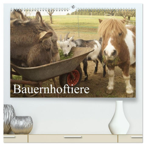 Bauernhoftiere (hochwertiger Premium Wandkalender 2026 DIN A2 quer), Kunstdruck in Hochglanz