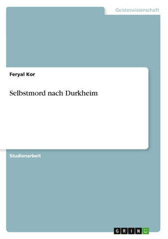 Selbstmord nach Durkheim