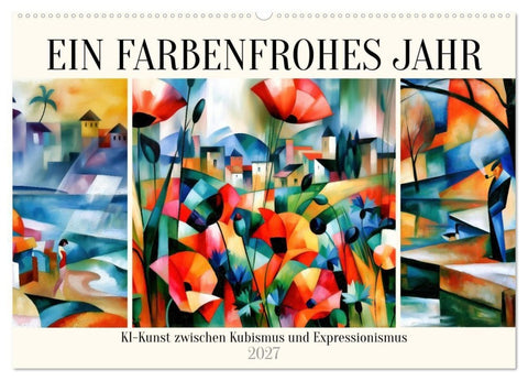 Ein farbenfrohes Jahr (Wandkalender 2027 DIN A2 quer), CALVENDO Monatskalender