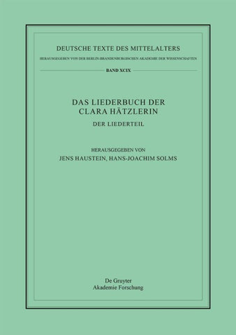 Das Liederbuch der Clara Hätzlerin
