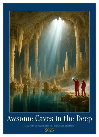 Awsome Caves in the Deep (Wall Calendar 2026 DIN A2 portrait), CALVENDO 12 Month Wall Calendar