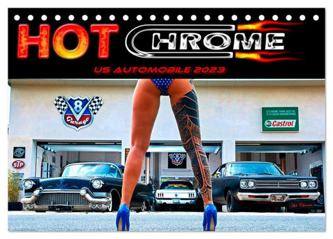 Hot Chrome US Automobile (Tischkalender 2026 DIN A5 quer), CALVENDO Monatskalender