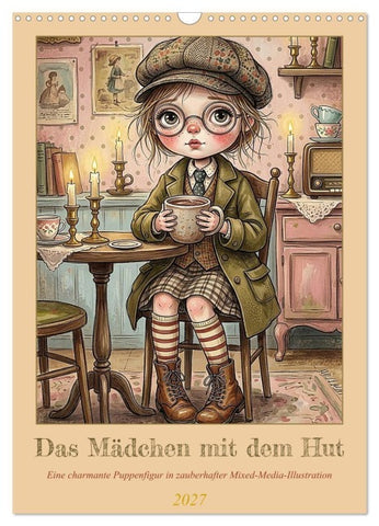 Das Mädchen mit dem Hut (Wandkalender 2027 DIN A3 hoch), CALVENDO Monatskalender