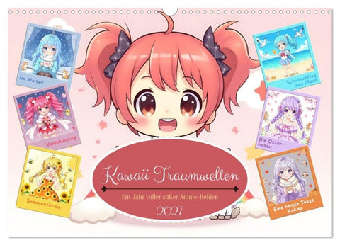 Kawaii Traumwelten (Wandkalender 2027 DIN A3 quer), CALVENDO Monatskalender