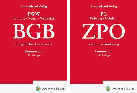 Bundle BGB Kommentar 21. Auflage und ZPO Kommentar 18. Auflage