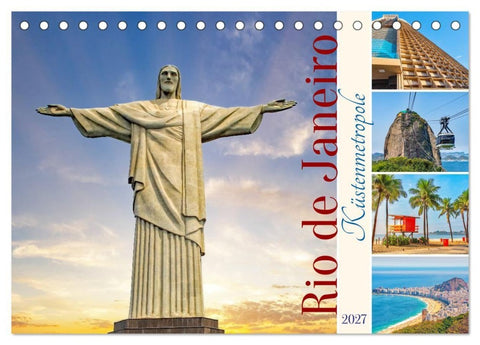 Rio de Janeiro - Küstenmetropole (Tischkalender 2027 DIN A5 quer), CALVENDO Monatskalender