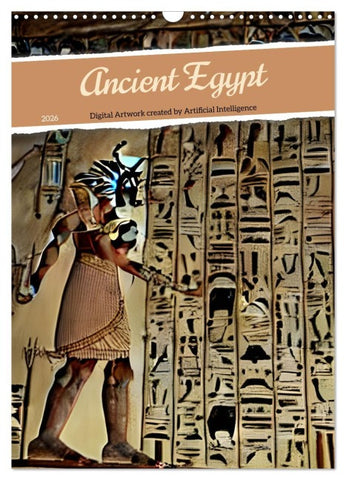 Ancient Egypt - Digital Artwork created by Artificial Intelligence (Wall Calendar 2026 DIN A3 portrait), CALVENDO 12 Month Wall Calendar