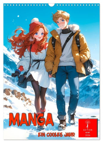 Manga - ein cooles Jahr (Wandkalender 2026 DIN A3 hoch), CALVENDO Monatskalender